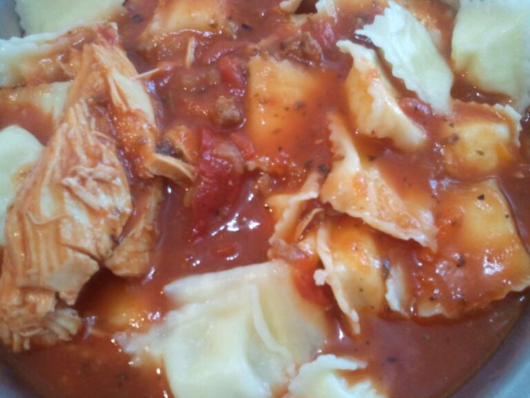 ravioles con pollo