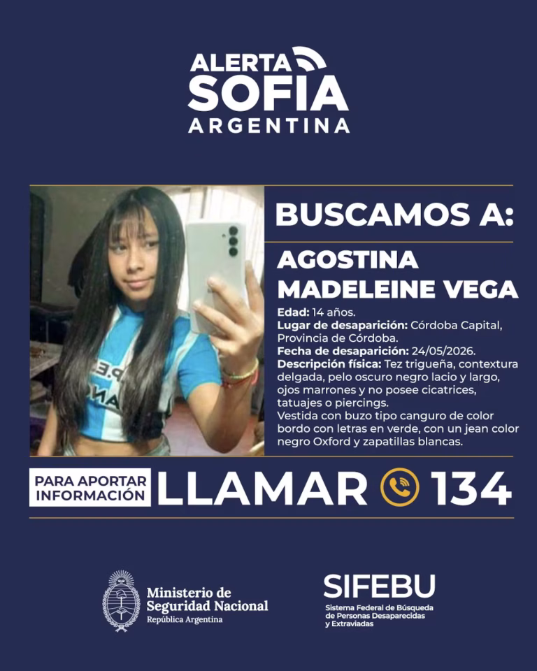 el-ministerio-activo-la-alerta-sofia-para-encontrar-a-agostina-vega-foto-x-minseguridadar-XUZRARIDMREZ3DSNQ25DI2O62Q